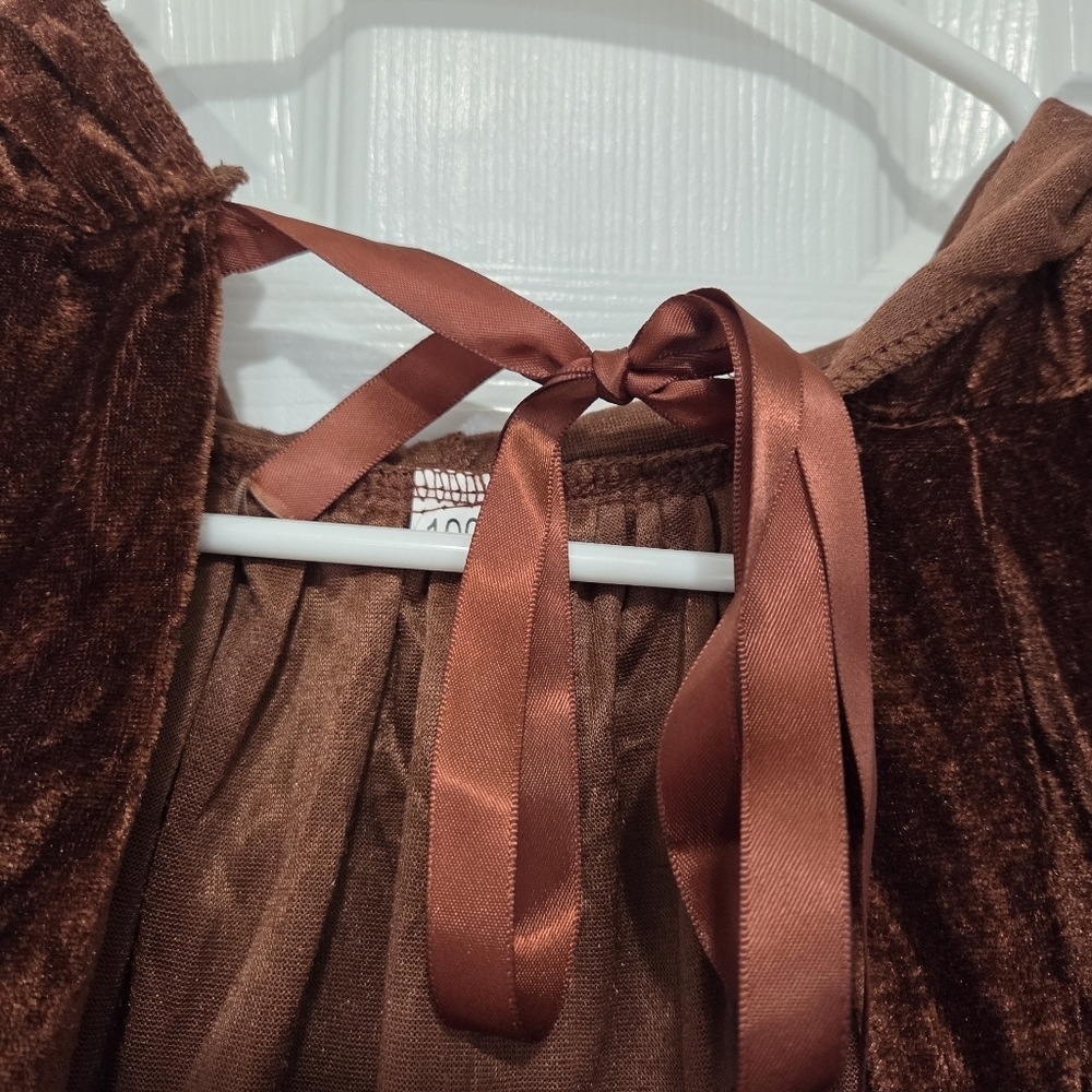 Revolution Dancewear Stretch Velvet floral-embroidered tulle Ballet Dress - Picture 9 of 10